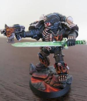 Sergeant Lich, Legion of the Damned, Space Marine with Undead Power Sword by kevinholcomb