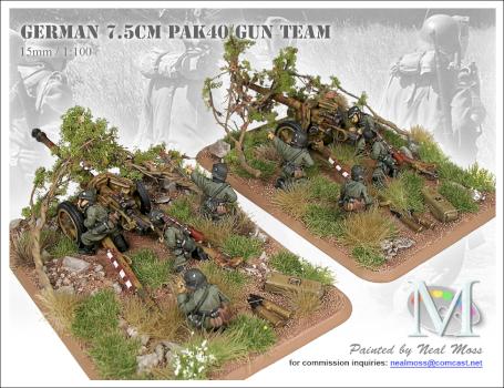 Flames of War - German 75cm PAK40 Gun Team - Commission Work by MFAAC
