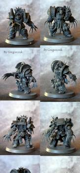 3 Renegade Space Marine Terminator Close Combat Squad + HQ by GobBoss