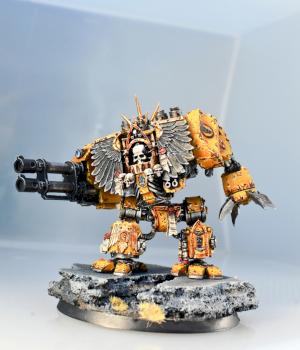 Imperial Fists Chaplain Dreadnought by 400LB.Gorilla