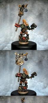 Orc Nob with Power Klaw and Waghhh!Banner by Jacek by GobBoss