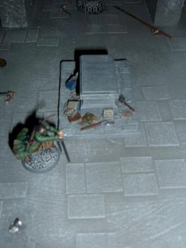 Aragorn next to Balin's Tomb by Slashmore