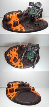 Salamanders Deredeo Pattern Dreadnought with Handmade Display Base by Brother Charon
