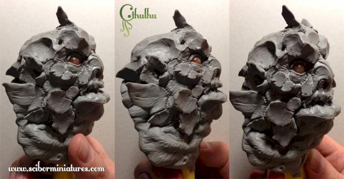 Deep One Bust work in progress by Scibor