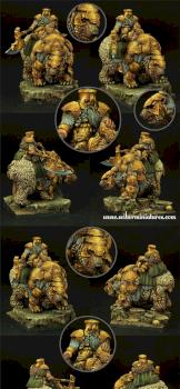 Dwarf Warrior on War Bear 2 by Scibor