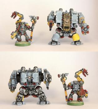 Space Wolves Dreadnought with Iron Priest by austinio