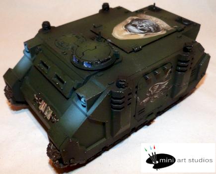 Dark Angels Rhino freehanded by miniartstudios
