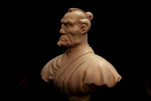 Baldy topknot Samurai by Crookedjaw