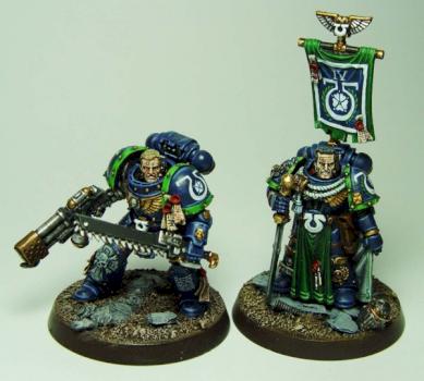 Ultramarines Capt.Ventris & Vet.Sgt.Pasanius by cyphercodicer83
