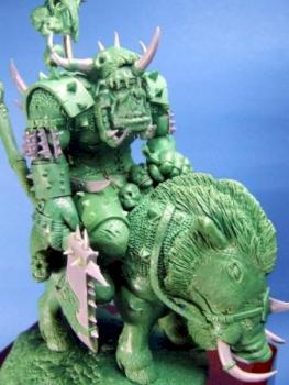 Mounted Orc Warlord Sculpture - 75mm Scale by thistledoo minis