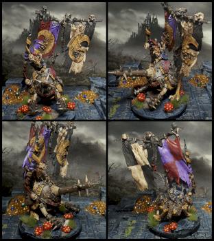 Moonclan general battle standard bearer on giant Squig by Maho