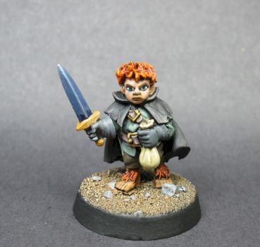07004: Stitch Thimbletoe, Halfling Thief by mikecarrero