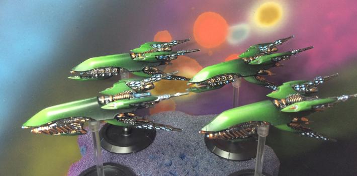 Four PHR frigates from Dropfleet Commander by bazzalisk