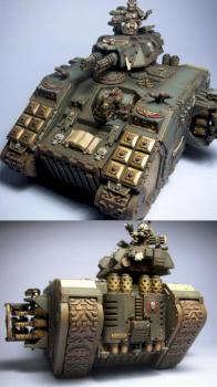 Landraider Crusader (ala Yellow One): Top & Back Views by jinn