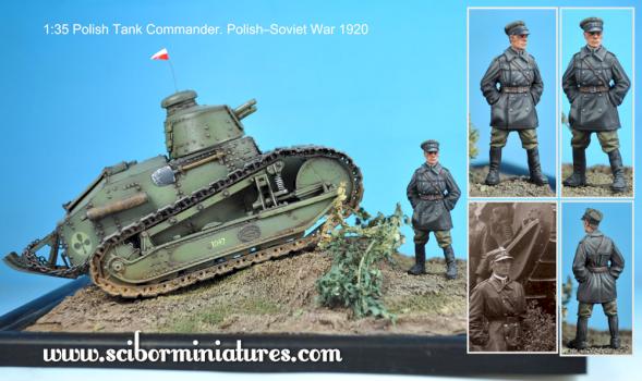 1:35 scale. Polish tank commander, Polish - Soviet War 1920 by Scibor