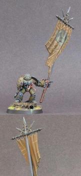 Chaos marines nurgle standard bearer by WhiteRavenFactory