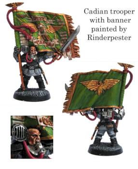 Cadian trooper with banner by Rinderpester