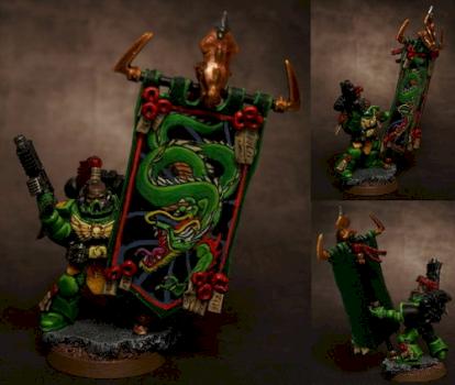 Space marines Salamanders Standard Bearer by Hiroshi
