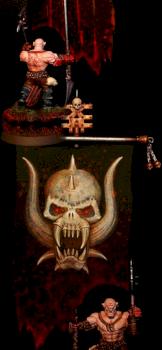 Chaos Khorne Blood Warrior witch Battle Standard Bearer by slawek