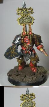 Khorne Terminator with shield and halberd by Rerclusiarch
