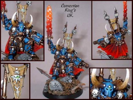 converted chaos lord / thousand sons champion of tzeenich by neil thomas