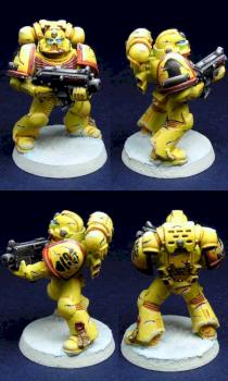 Imperial Fist Space marine on snow by Juan