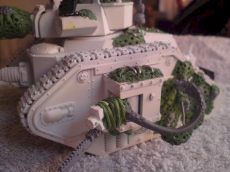 side view of Nurgle Leman Russ in progress by Christiancollett