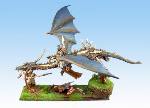 Dark Elves Lord On Dragon (brighter picture) by darkstudios