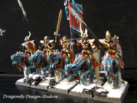 Dark Elf Cold One Knights by PainterSarah