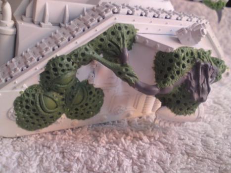 side view of Nurgle Leman Russ in progress by Christiancollett
