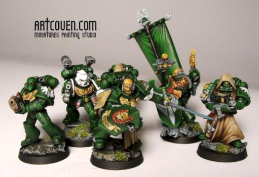 Dark Angels Command Squad by artcoven