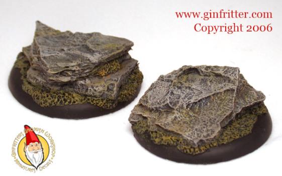 (2) 40mm Resin Stone Outcropping Bases by ginfritter