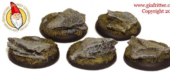 (5) 30mm Resin Stone Outcropping Bases by ginfritter