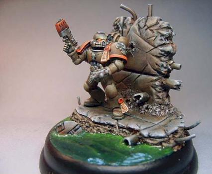 space marine with scratchbuilt base by fix