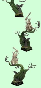 Wood Elf Waywatcher Noble on Big Tree Base before painting by ilBOW