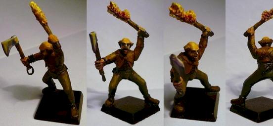 Militia man with axe and torch (in progress) by Josie75