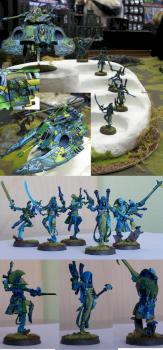 Eldar Jigsaw Harlequins and Wave Serpent by enyatryes