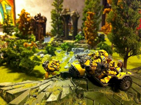 Imperial Fists: Attack Bike & Tact. Marine w. Missile L. by Wagner