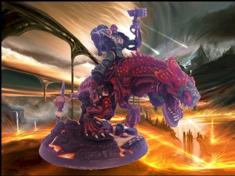 Salamander Captain on Carnosaur by Tyranical Painting