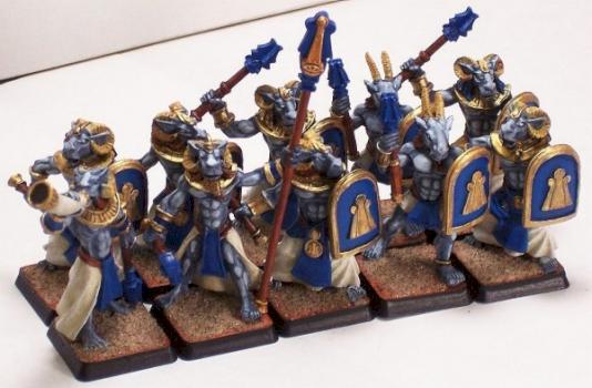 WarGods Khemru Blue Unit by hammerandbrush