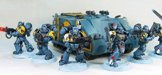 Space Wolves Grey Hunter Pack with Transport by golgfag
