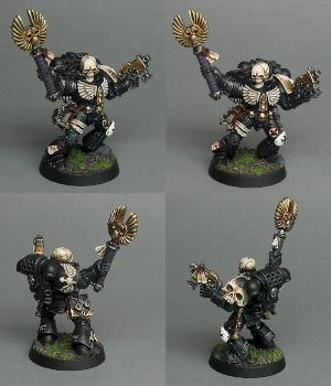 Space Marines Black Templars chaplain by GriffinPainting