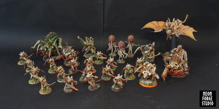 Tyranid Army Hive Guard Termagaunts Harpy Hive Crone by NeonForgeStudio
