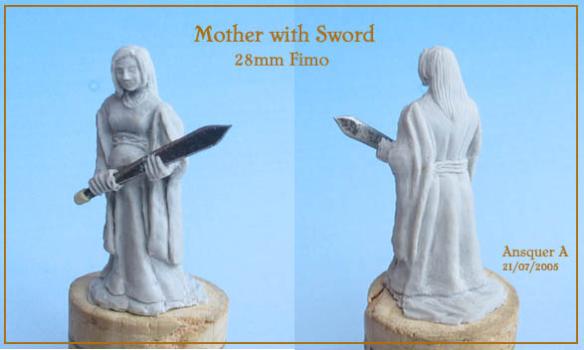 Mother with Sword (First 28mm sculpt) by ansquer