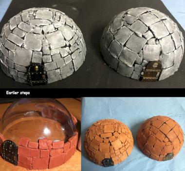 Scratch-built fantasy domed buildings by Byteknight