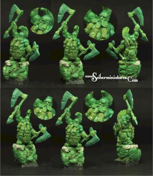 Dwarf Warrior original green stuff sculpture by Scibor