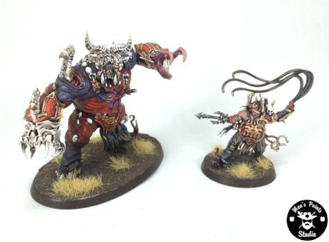 Khorne Bloodbound Bloodstoker and Khorgorath by Mens Paints Studio