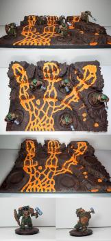Salamander Firedrakes Terminators with handmade display base by Brother Charon