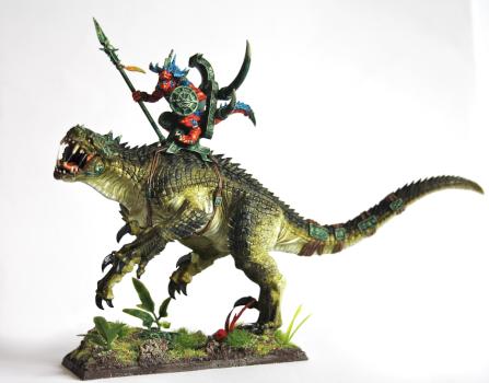Lizardmen Oldblood on Carnosaur by totzro