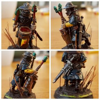Mousillon Men-at-Arms (Irregular) Muscian with Drum ~ Bretonnia by Harrowfear